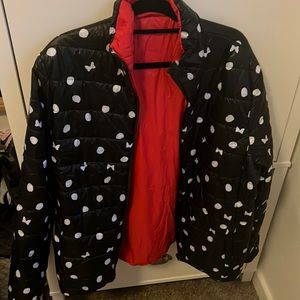 Reversible Minnie Mouse puffer coat